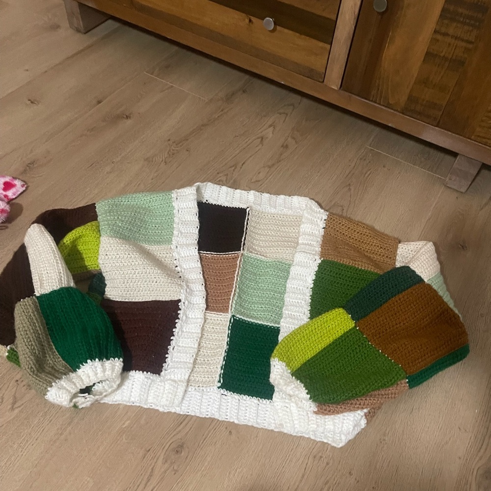 Colorful Patchwork Knit Sweater